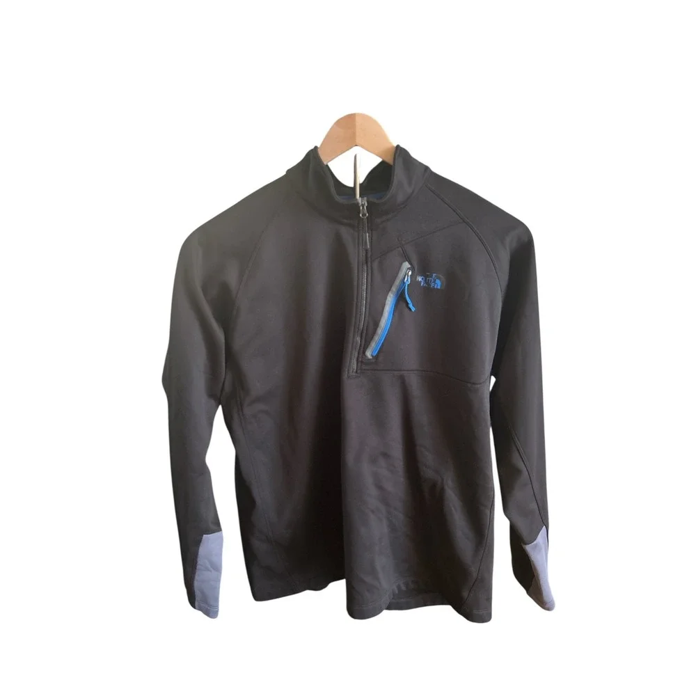 The North‎ Face Pullover Jacket Mens XXL Long Sleeve Quarter Zip Black